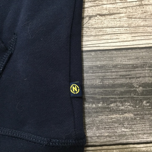 Nautica Color Block Hoodie Sweatshirt Men’s S Blue Green 1/2 Zip Fleece Pullover - Picture 7 of 11